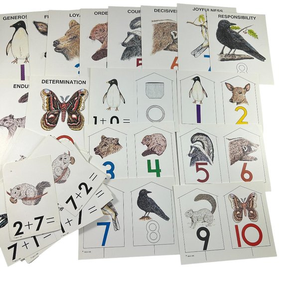 Vintage Large Size Flash Cards Single Sided Numbers Arithmetic Biblical - Picture 1 of 5